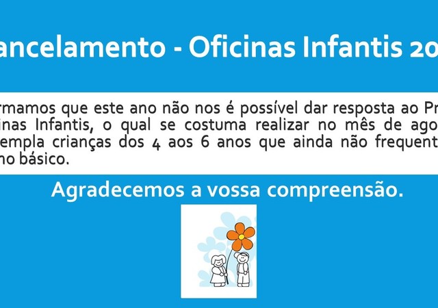 Oficinas infantis 2022   cancelamento imagem 1 640 450